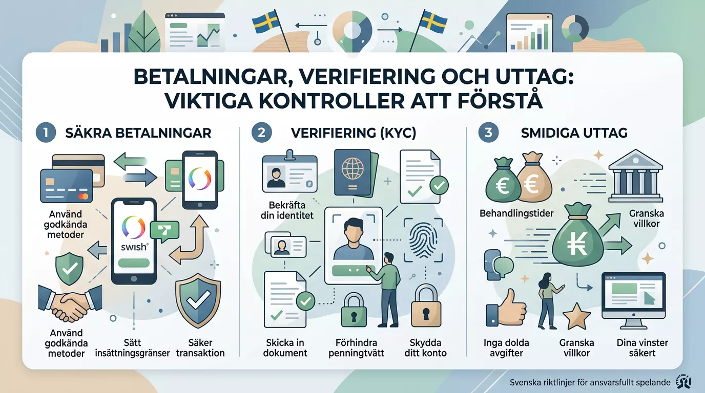 Översikt över betalningskonto, identitet och uttagskontroller
