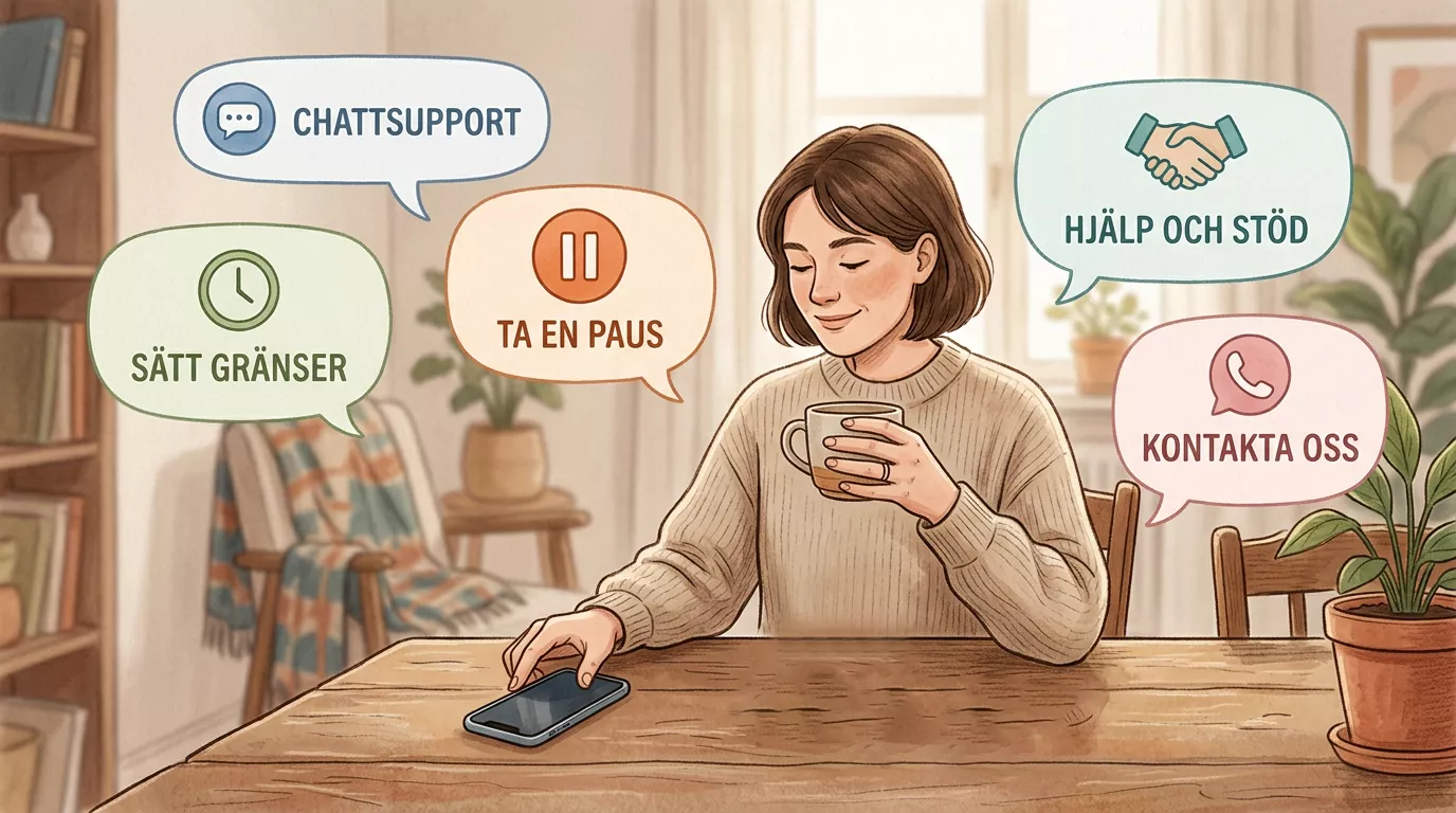 Vänlig illustration av stöd, samtal och paus från spel